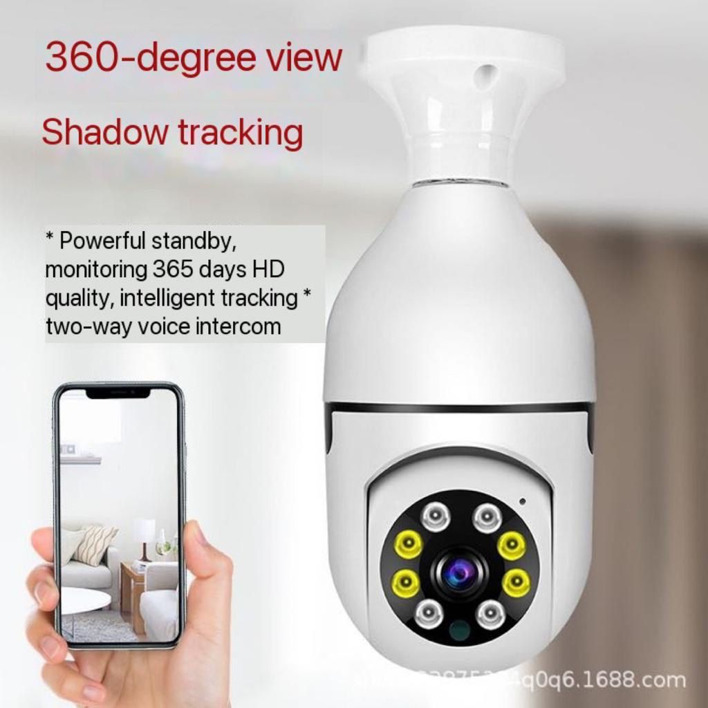 360 DEGREE PANORAMIC WIRELESS AUTO TRACKING BULB PTZ WIFI CAMERA