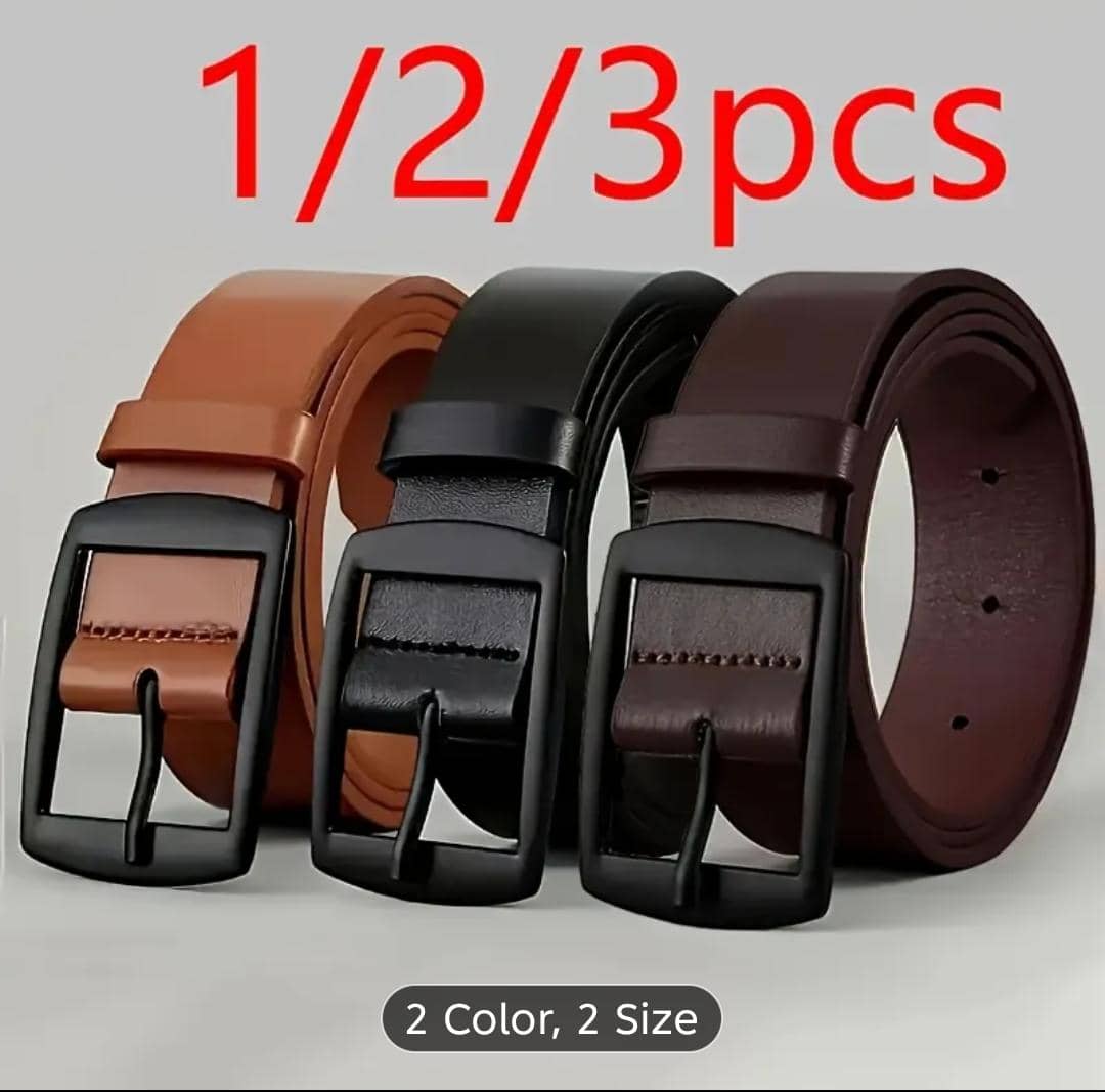 3-Piece Essential Leather Belt Collection