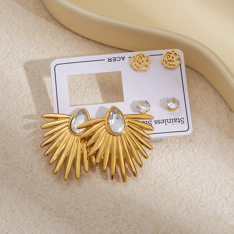 3in1 non- tanish  stainless steel earing