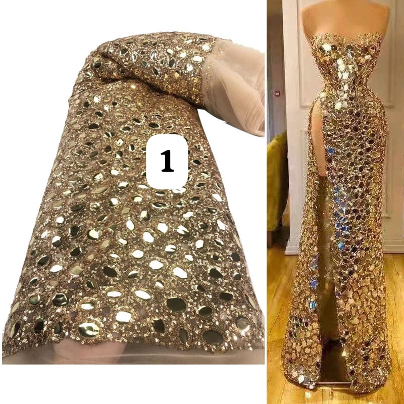 5yard Quality glass, stone, beaded Lace