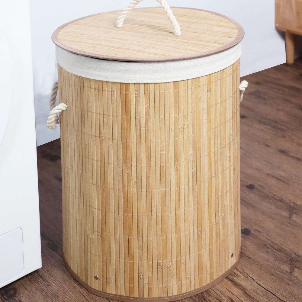 Bamboo laundry basket