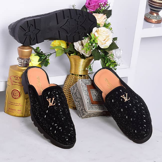 Billionaire  stoning and beaded half shoe