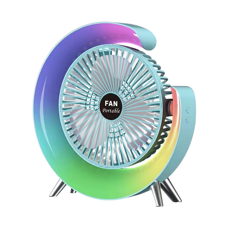 Desktop electronic fan with led light