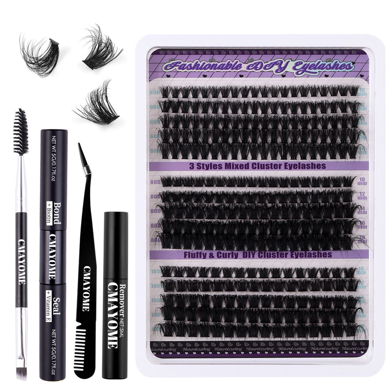 Eyelashes set with everything in the picture