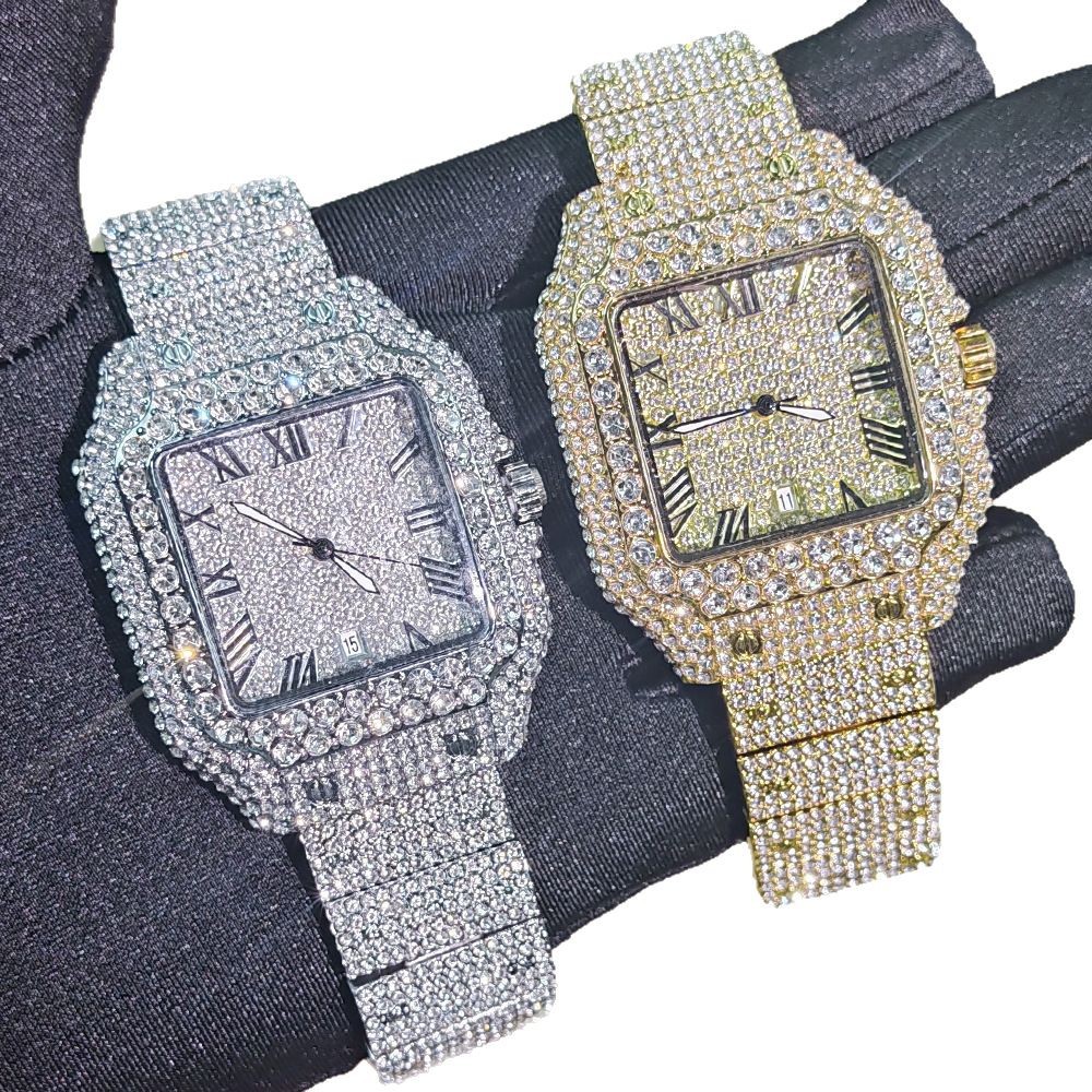 Men luxury full Diamond watch with Rom