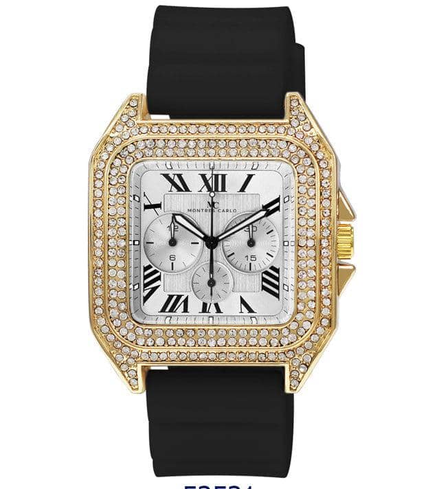 Montres Carlo Hip Hop Iced Out Square