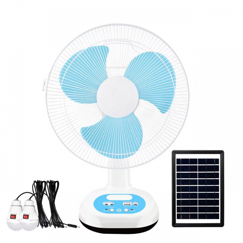 Solar and rechargeable fan